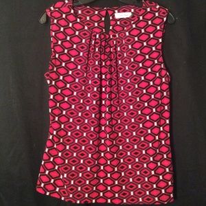 Calvin Klein pleat neck sleeveless shell